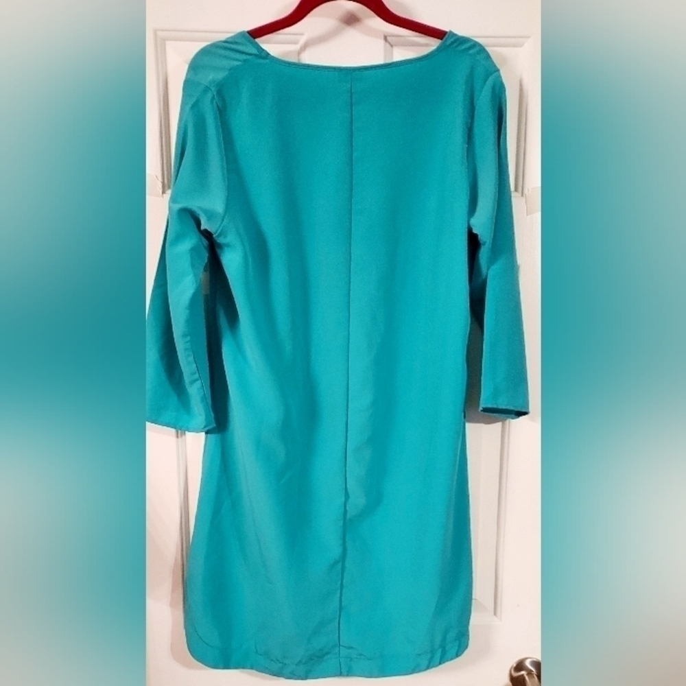 ALL For Color Teal Shift Dress Size L - Picture 2 of 4